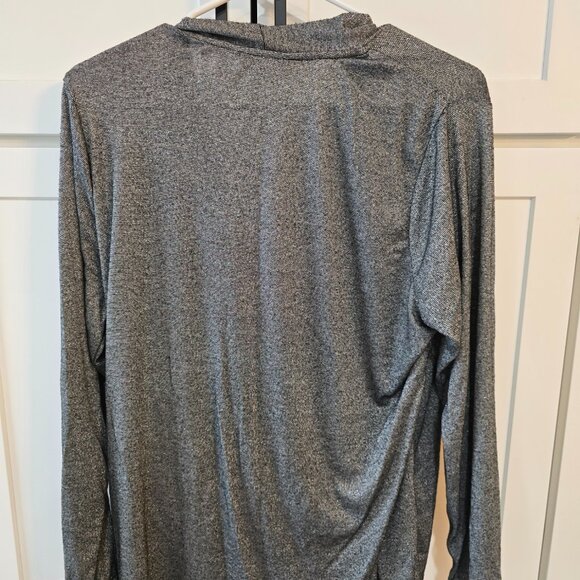 Nine West Silver Blouse Wrap Drape Metallic Shimmer Sheer Dressy XL 1X - Picture 4 of 6